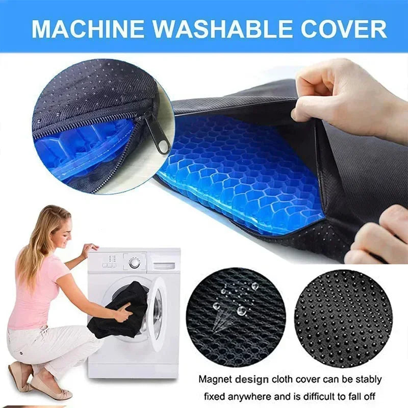 Gel Seat Cushion Double Thick Egg Gel Summer Cushion for Pressure Relief Breathable Chair Pad Car Seat Office Chair Soft Cushion